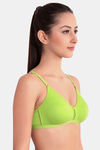 Floret Double Layered  Non Wired 3/4Th Coverage T-Shirt Bra - Cool Grey Lime Green — thumbnail 7