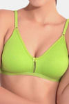 Floret Double Layered  Non Wired 3/4Th Coverage T-Shirt Bra - Cool Grey Lime Green — thumbnail 9