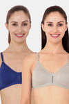 Floret Double Layered  Non Wired 3/4Th Coverage T-Shirt Bra - Iceberg Blue — thumbnail 1