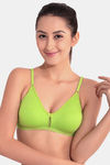 Floret Double Layered  Non Wired 3/4Th Coverage T-Shirt Bra - Lime Green Blue — thumbnail 6