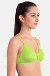 Floret Double Layered  Non Wired 3/4Th Coverage T-Shirt Bra - Lime Green Blue — thumbnail 7