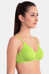 Floret Double Layered  Non Wired 3/4Th Coverage T-Shirt Bra - Lime Green Iceberg — thumbnail 7