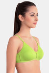 Floret Double Layered  Non Wired 3/4Th Coverage T-Shirt Bra - Lime Green Lime Green — thumbnail 3