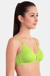 Floret Double Layered  Non Wired 3/4Th Coverage T-Shirt Bra - Lime Green Tomato — thumbnail 3