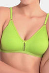 Floret Double Layered  Non Wired 3/4Th Coverage T-Shirt Bra - Lime Green Tomato — thumbnail 5