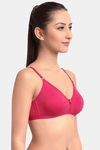 Floret Double Layered  Non Wired 3/4Th Coverage T-Shirt Bra - Magenta Marigold — thumbnail 3