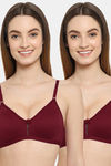 Floret Double Layered  Non Wired 3/4Th Coverage T-Shirt Bra - Maroon Maroon — thumbnail 1
