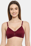 Floret Double Layered  Non Wired 3/4Th Coverage T-Shirt Bra - Maroon Maroon — thumbnail 2