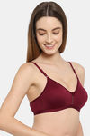 Floret Double Layered  Non Wired 3/4Th Coverage T-Shirt Bra - Maroon Maroon — thumbnail 3