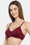 Floret Double Layered  Non Wired 3/4Th Coverage T-Shirt Bra - Maroon Maroon — thumbnail 4