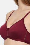 Floret Double Layered  Non Wired 3/4Th Coverage T-Shirt Bra - Maroon Maroon — thumbnail 6