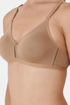 Floret Double Layered  Non Wired 3/4Th Coverage T-Shirt Bra - Nude Blue — thumbnail 9