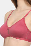 Floret Double Layered  Non Wired 3/4Th Coverage T-Shirt Bra - Pink China Rose — thumbnail 5