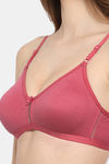 Floret Double Layered  Non Wired 3/4Th Coverage T-Shirt Bra - Red China Rose — thumbnail 5