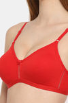 Floret Double Layered  Non Wired 3/4Th Coverage T-Shirt Bra - Red China Rose — thumbnail 9