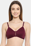 Floret Double Layered  Non Wired 3/4Th Coverage T-Shirt Bra - Red Wine — thumbnail 2