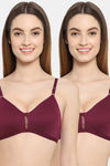 Floret Double Layered  Non Wired 3/4Th Coverage T-Shirt Bra - Wine Wine — thumbnail 1