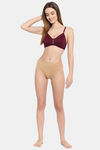 Floret Double Layered  Non Wired 3/4Th Coverage T-Shirt Bra - Wine Wine — thumbnail 6
