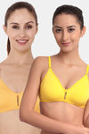 Floret Double Layered  Non Wired 3/4Th Coverage T-Shirt Bra - Yellow Marigold — thumbnail 1