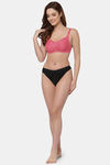Floret Double Layered  Non Wired Full Coverage Super Support Bra - China Rose Skin — thumbnail 11