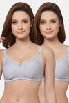 Floret Double Layered  Non Wired Full Coverage Super Support Bra - Cool Grey Cool Grey — thumbnail 1