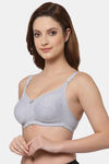 Floret Double Layered  Non Wired Full Coverage Super Support Bra - Cool Grey Cool Grey — thumbnail 4