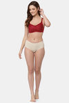 Floret Double Layered  Non Wired Full Coverage Super Support Bra - Cool Grey Merlot — thumbnail 12
