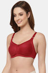 Floret Double Layered  Non Wired Full Coverage Super Support Bra - Cool Grey Merlot — thumbnail 9
