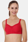 Floret Double Layered  Non Wired Full Coverage Super Support Bra - Cool Grey Red — thumbnail 6