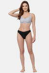 Floret Double Layered  Non Wired Full Coverage Super Support Bra - Cool Grey Skin — thumbnail 11