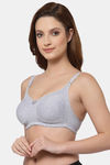 Floret Double Layered  Non Wired Full Coverage Super Support Bra - Cool Grey Skin — thumbnail 9