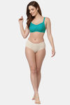 Floret Double Layered  Non Wired Full Coverage Super Support Bra - Magenta Robin Blue — thumbnail 6