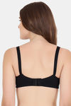 Floret Double Layered  Non Wired Full Coverage Super Support Bra - Marigold Black — thumbnail 10