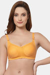 Floret Double Layered  Non Wired Full Coverage Super Support Bra - Marigold Black — thumbnail 2