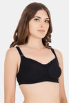 Floret Double Layered  Non Wired Full Coverage Super Support Bra - Marigold Black — thumbnail 9