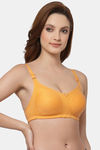 Floret Double Layered  Non Wired Full Coverage Super Support Bra - Marigold Navy — thumbnail 3