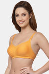 Floret Double Layered  Non Wired Full Coverage Super Support Bra - Marigold Navy — thumbnail 4