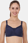Floret Double Layered  Non Wired Full Coverage Super Support Bra - Marigold Navy — thumbnail 8