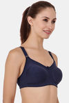 Floret Double Layered  Non Wired Full Coverage Super Support Bra - Marigold Navy — thumbnail 9