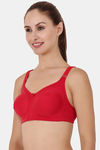Floret Double Layered  Non Wired Full Coverage Super Support Bra - Marigold Red — thumbnail 10
