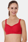 Floret Double Layered  Non Wired Full Coverage Super Support Bra - Marigold Red — thumbnail 12