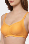 Floret Double Layered  Non Wired Full Coverage Super Support Bra - Marigold Red — thumbnail 7