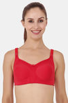 Floret Double Layered  Non Wired Full Coverage Super Support Bra - Marigold Red — thumbnail 8