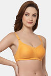 Floret Double Layered  Non Wired Full Coverage Super Support Bra - Marigold White — thumbnail 3
