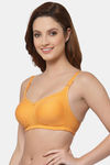 Floret Double Layered  Non Wired Full Coverage Super Support Bra - Marigold White — thumbnail 4