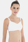 Floret Double Layered  Non Wired Full Coverage Super Support Bra - Marigold White — thumbnail 9