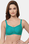 Floret Double Layered  Non Wired Full Coverage Super Support Bra - Merlot Robin Blue — thumbnail 2