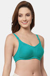Floret Double Layered  Non Wired Full Coverage Super Support Bra - Merlot Robin Blue — thumbnail 3
