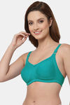 Floret Double Layered  Non Wired Full Coverage Super Support Bra - Merlot Robin Blue — thumbnail 4