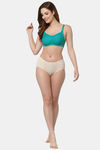 Floret Double Layered  Non Wired Full Coverage Super Support Bra - Merlot Robin Blue — thumbnail 6